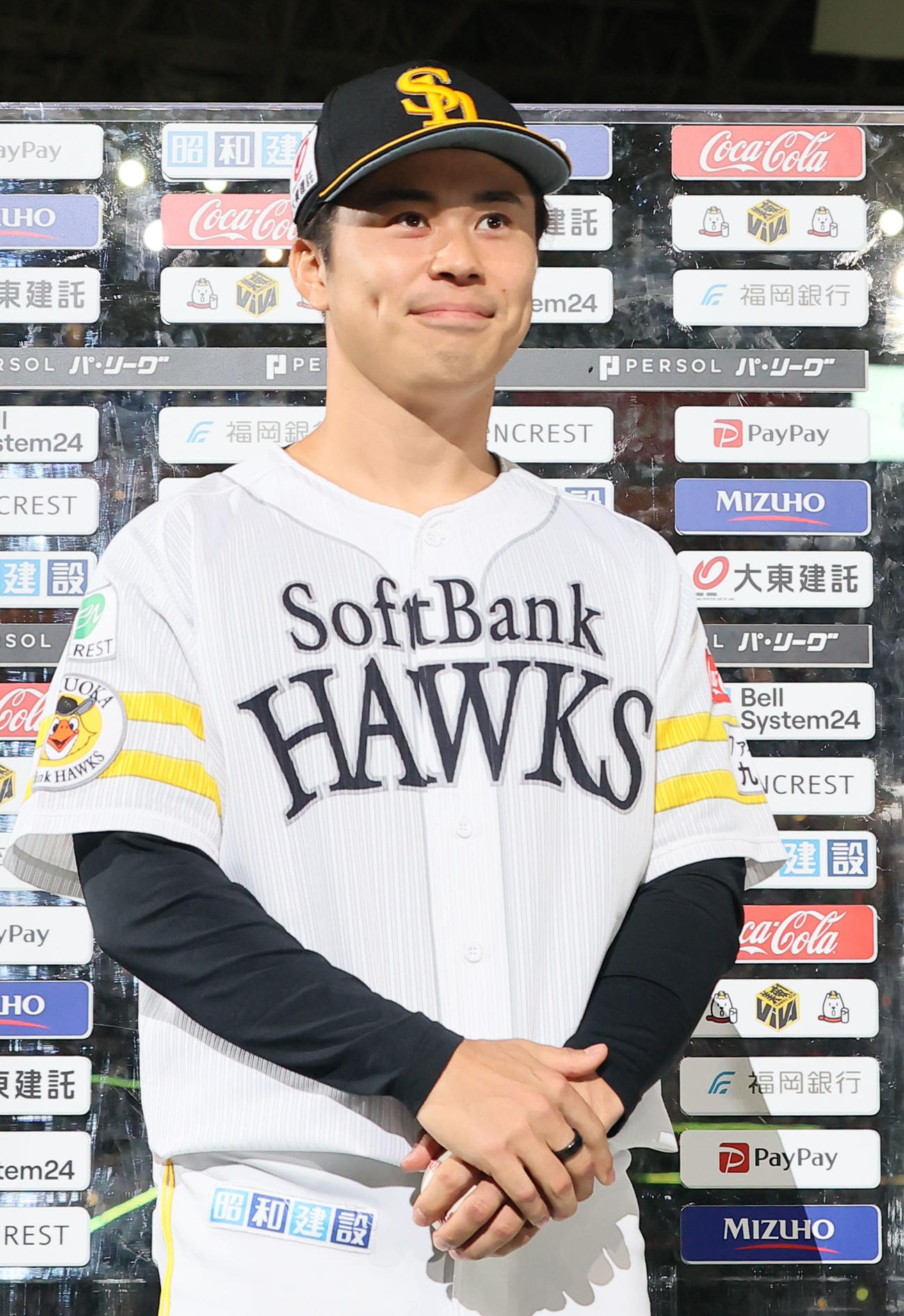 ソフトバンク対ロッテ　本日のヒーローに輝いた松本晴（撮影・鬼束羽瑠菜）