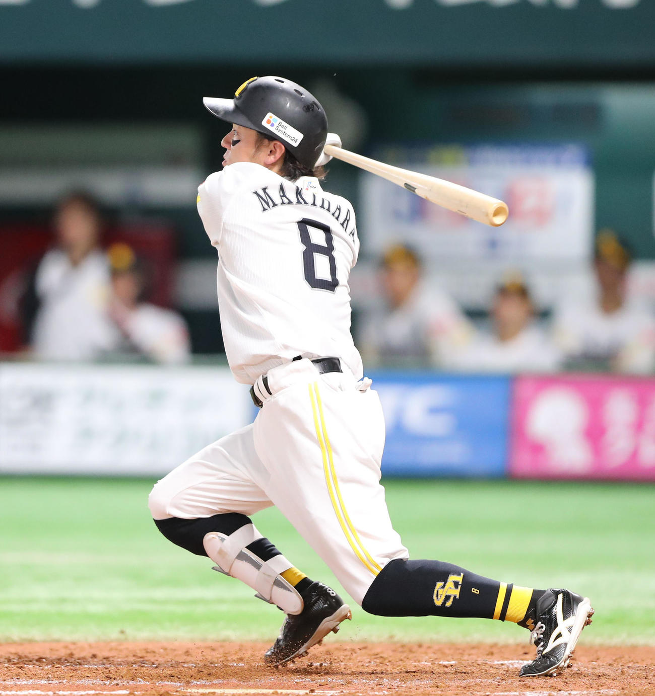 ソフトバンク対ロッテ　5回裏ソフトバンク1死、牧原大は先制の右越え本塁打を放つ（撮影・鬼束羽瑠菜）