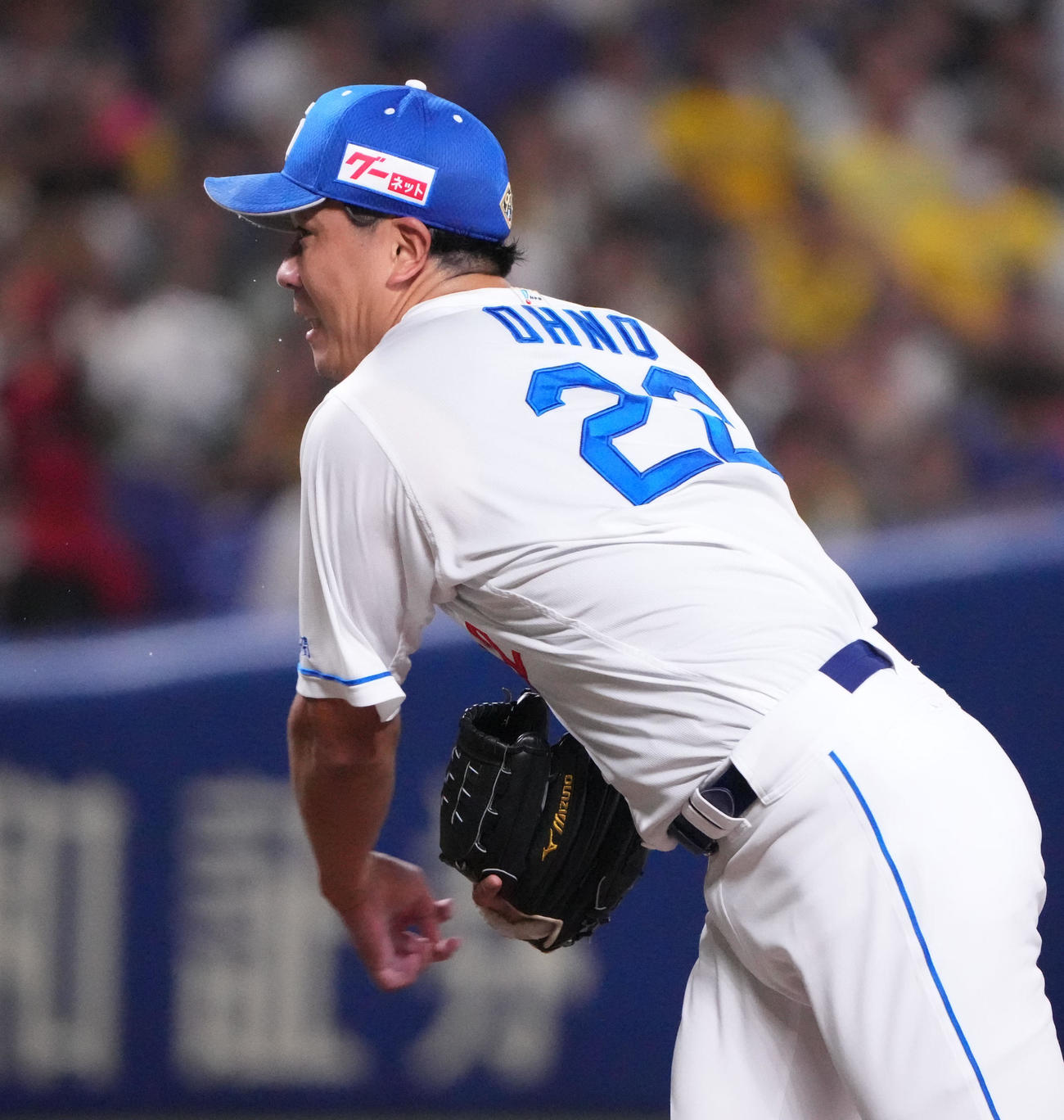 中日対阪神　2回表、力投する中日先発の大野（撮影・森本幸一）