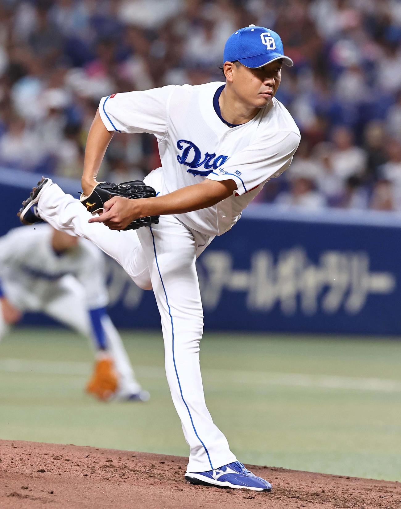 中日対阪神　中日先発の大野（撮影・上田博志）
