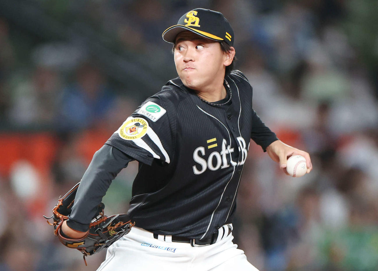 ソフトバンク三浦瑞樹（2024年8月14日撮影）