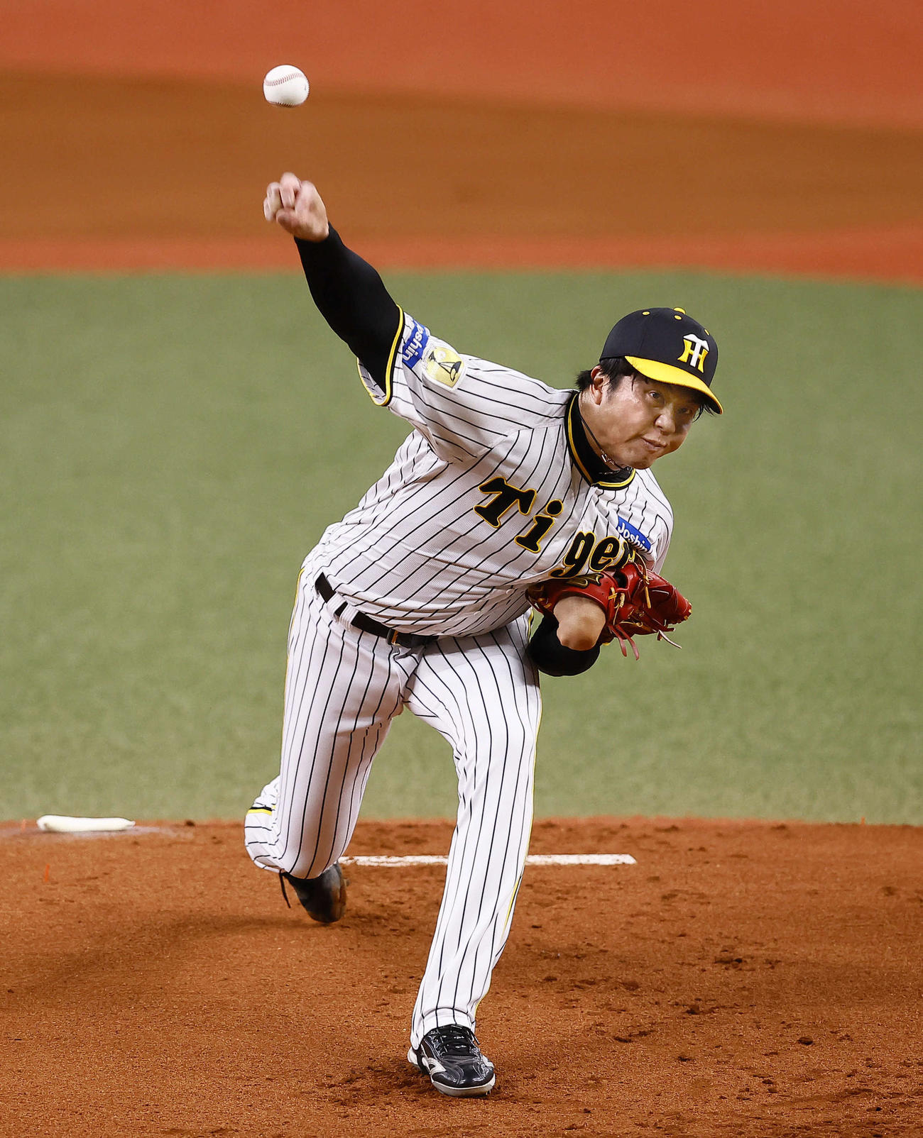 阪神対ヤクルト　阪神先発の才木は7回を3安打無失点に抑える（撮影・藤尾明華）