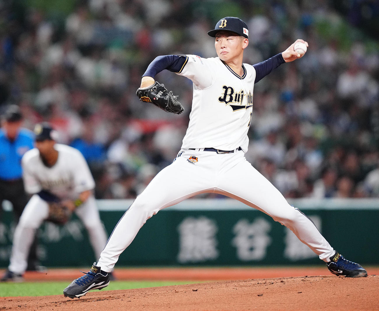 西武対オリックス　力投するオリックス先発の曽谷（撮影・垰建太）
