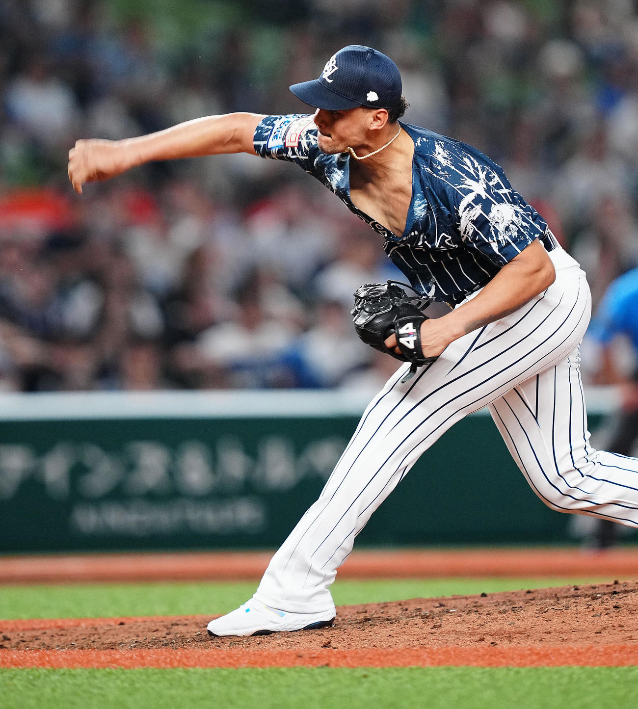 西武対オリックス　9回表、西武4番手で登板し力投するアブレイユ（撮影・垰建太）