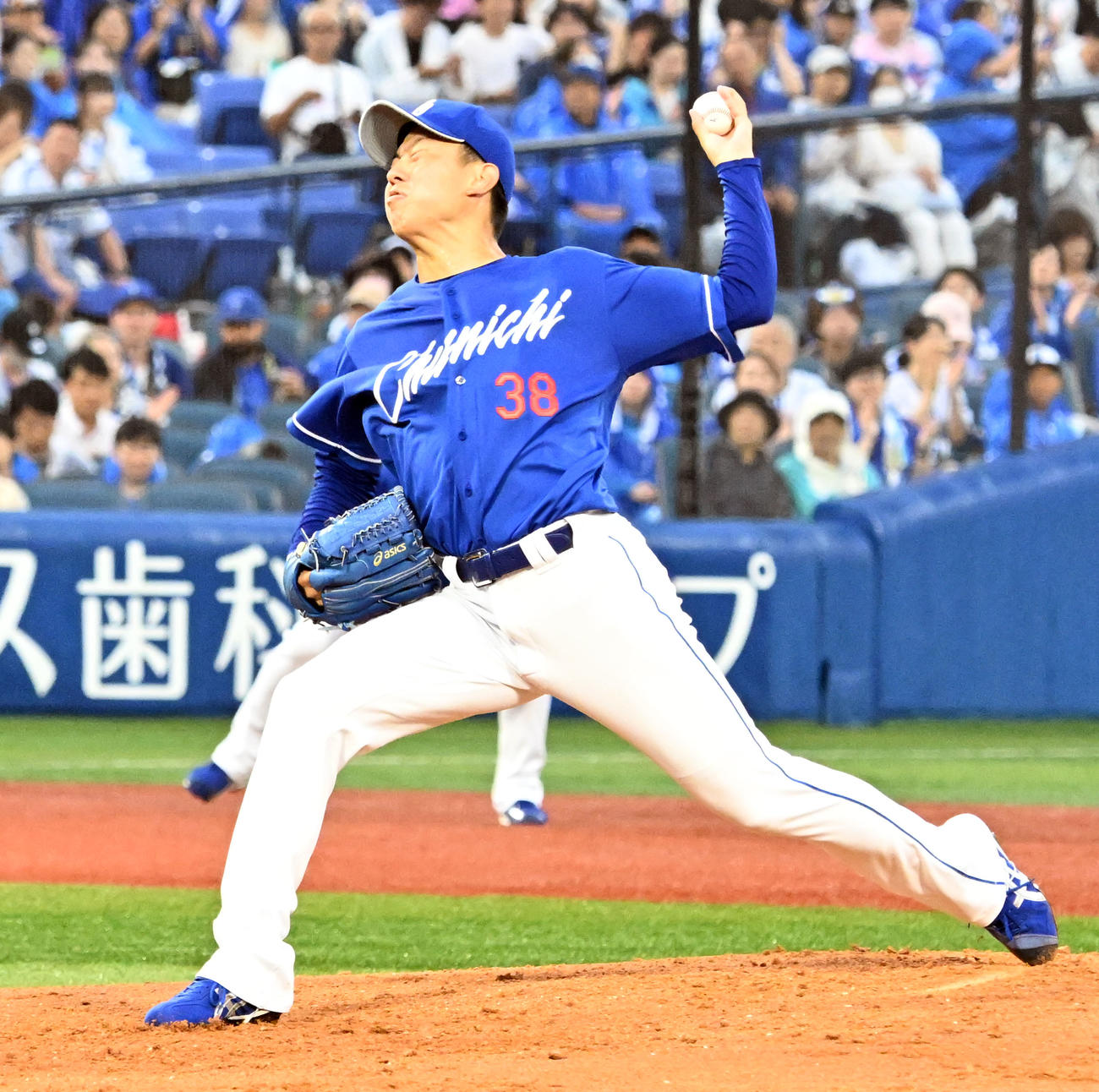 DeNA対中日　DeNA戦に先発した中日松葉（撮影・千葉一成）