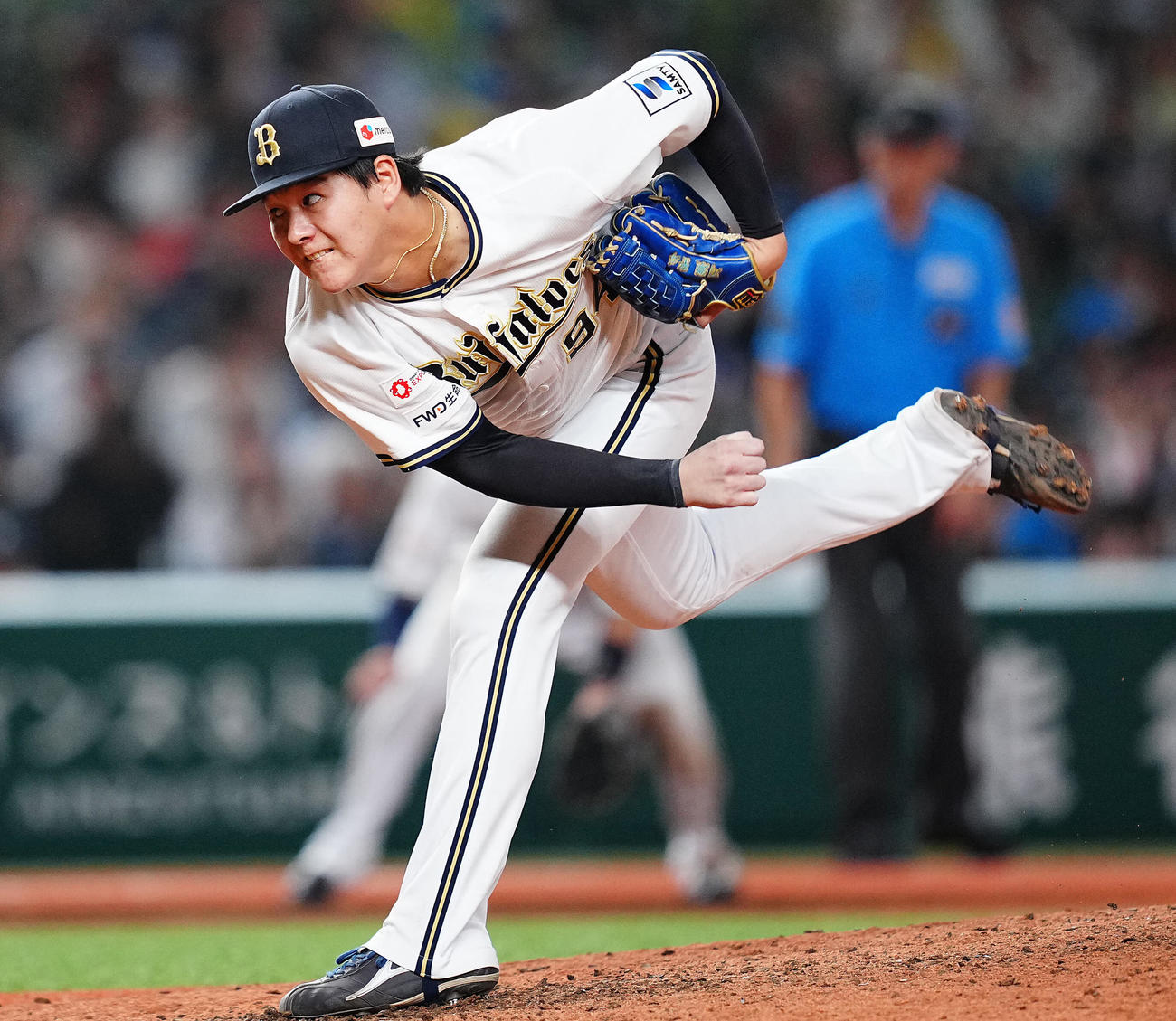 西武対オリックス　12回裏、オリックス7番手で登板し力投する川瀬（撮影・垰建太）