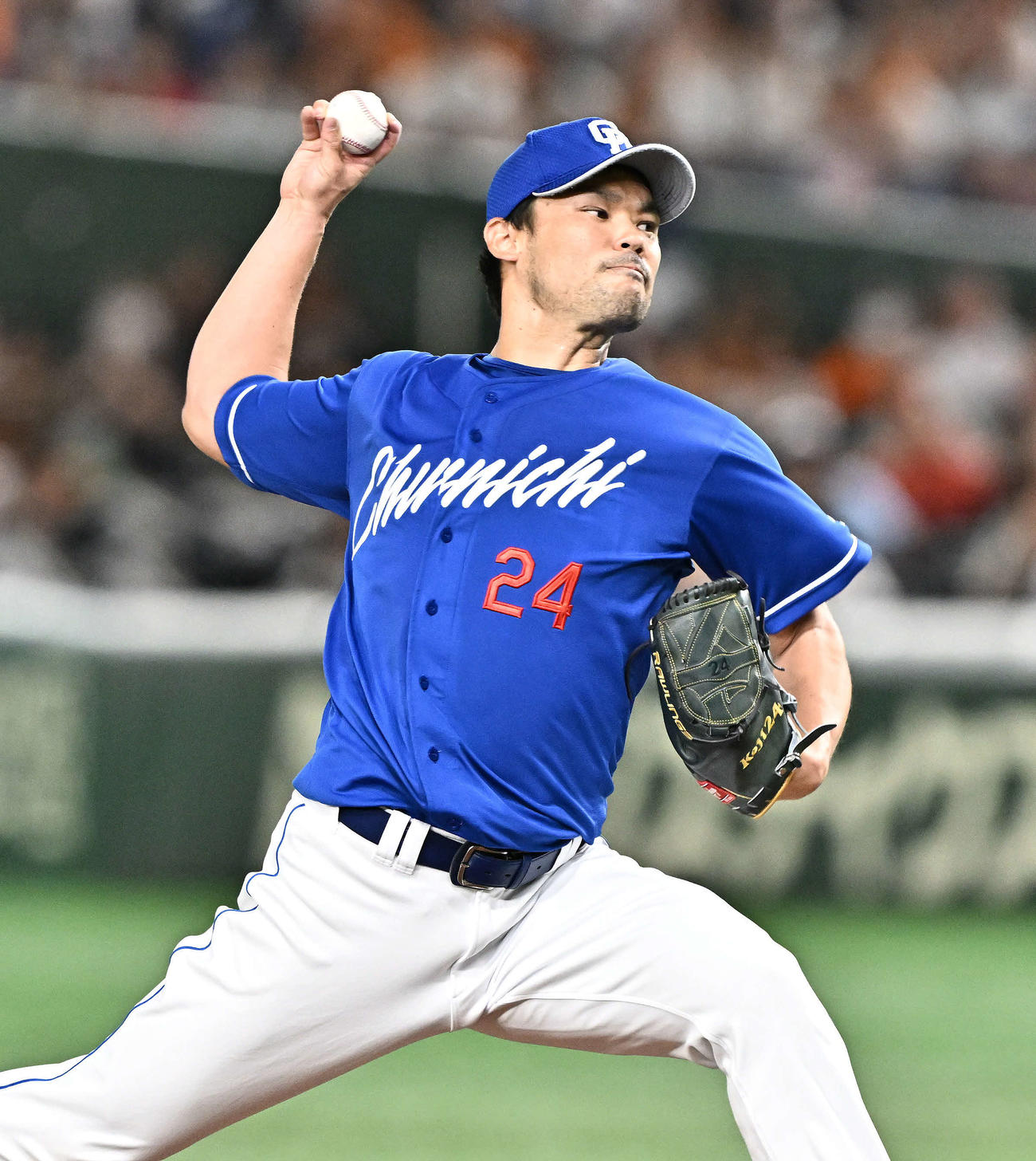 巨人対中日　中日先発の福谷（撮影・滝沢徹郎）