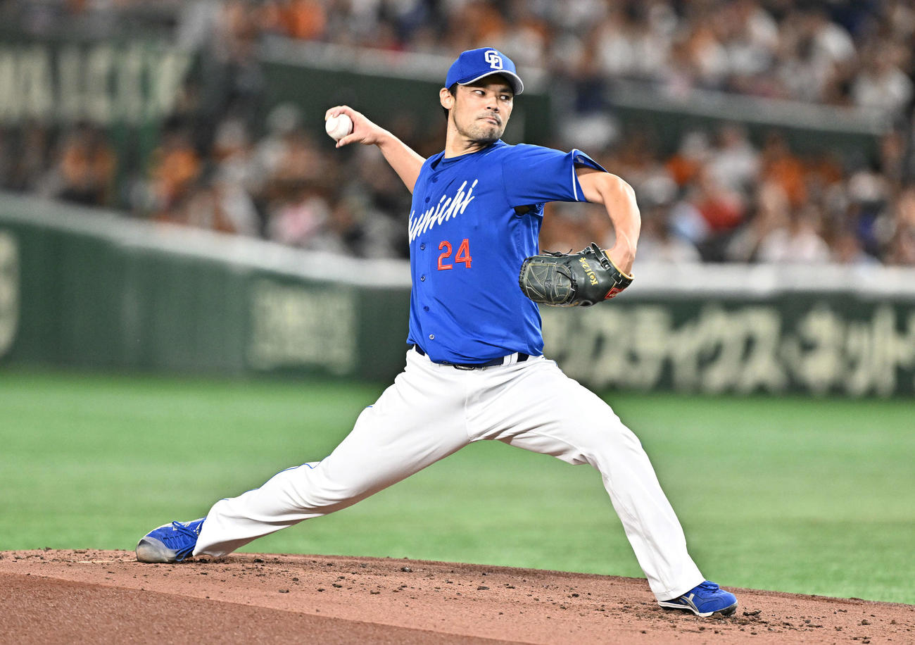 巨人対中日　中日先発の福谷（撮影・滝沢徹郎）