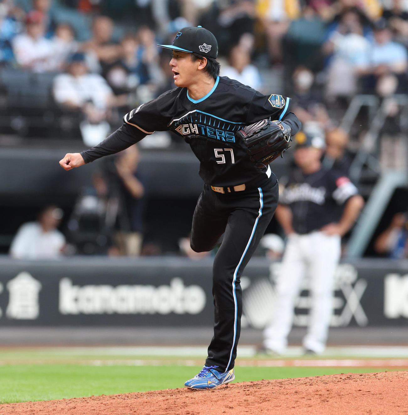 日本ハム対ソフトバンク　力投する日本ハム北山（撮影・佐藤翔太）