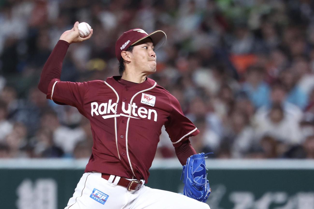 西武対楽天　先発登板する楽天岸（撮影・河田真司）
