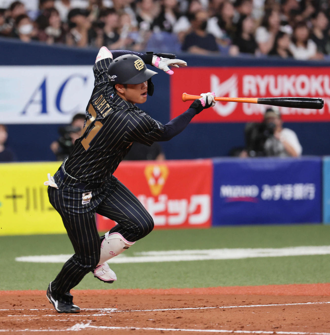 オリックス対ロッテ　3回裏オリックス2死、太田は右前打を放つ（撮影・宮崎幸一）