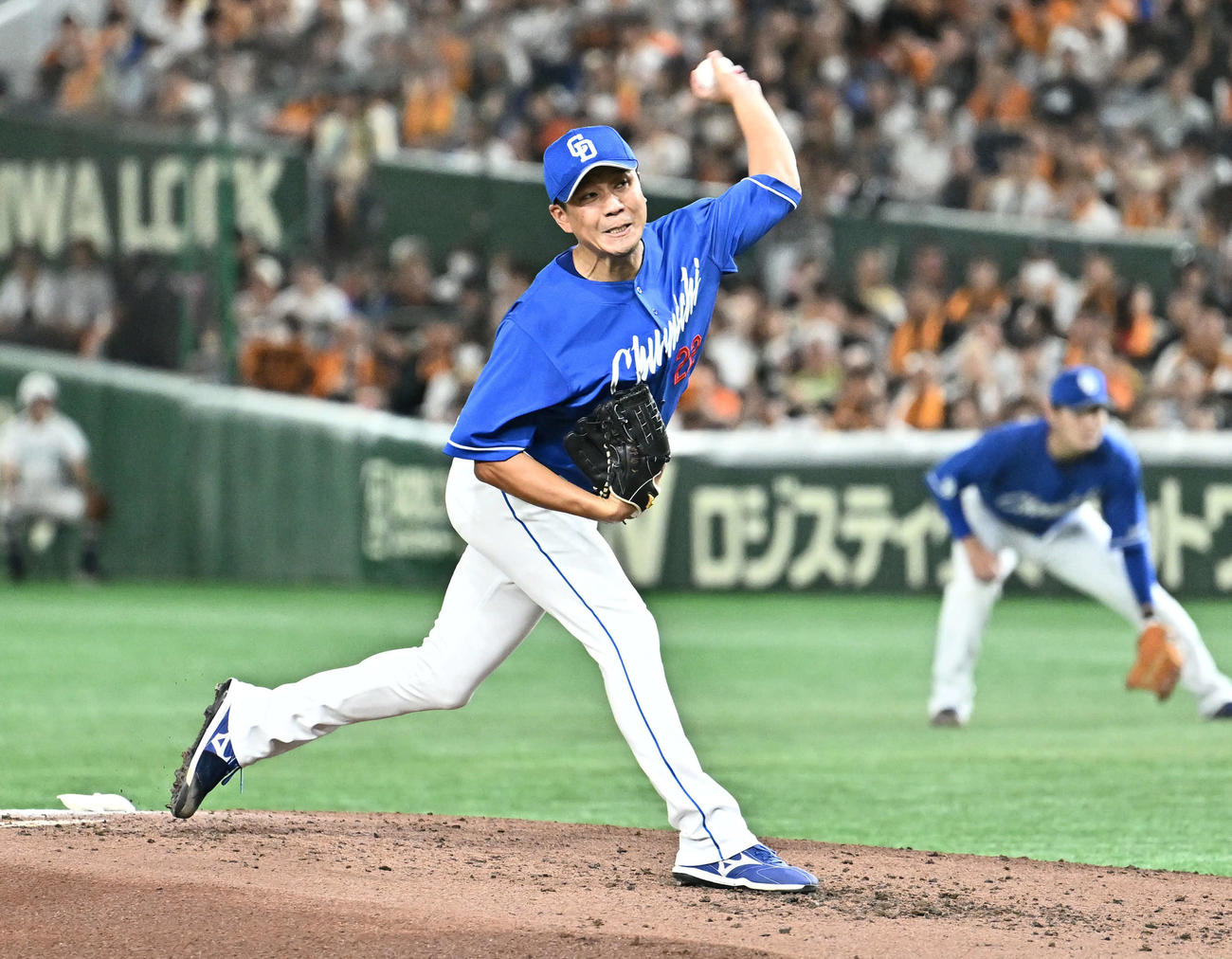 巨人対中日　中日先発の大野（撮影・滝沢徹郎）