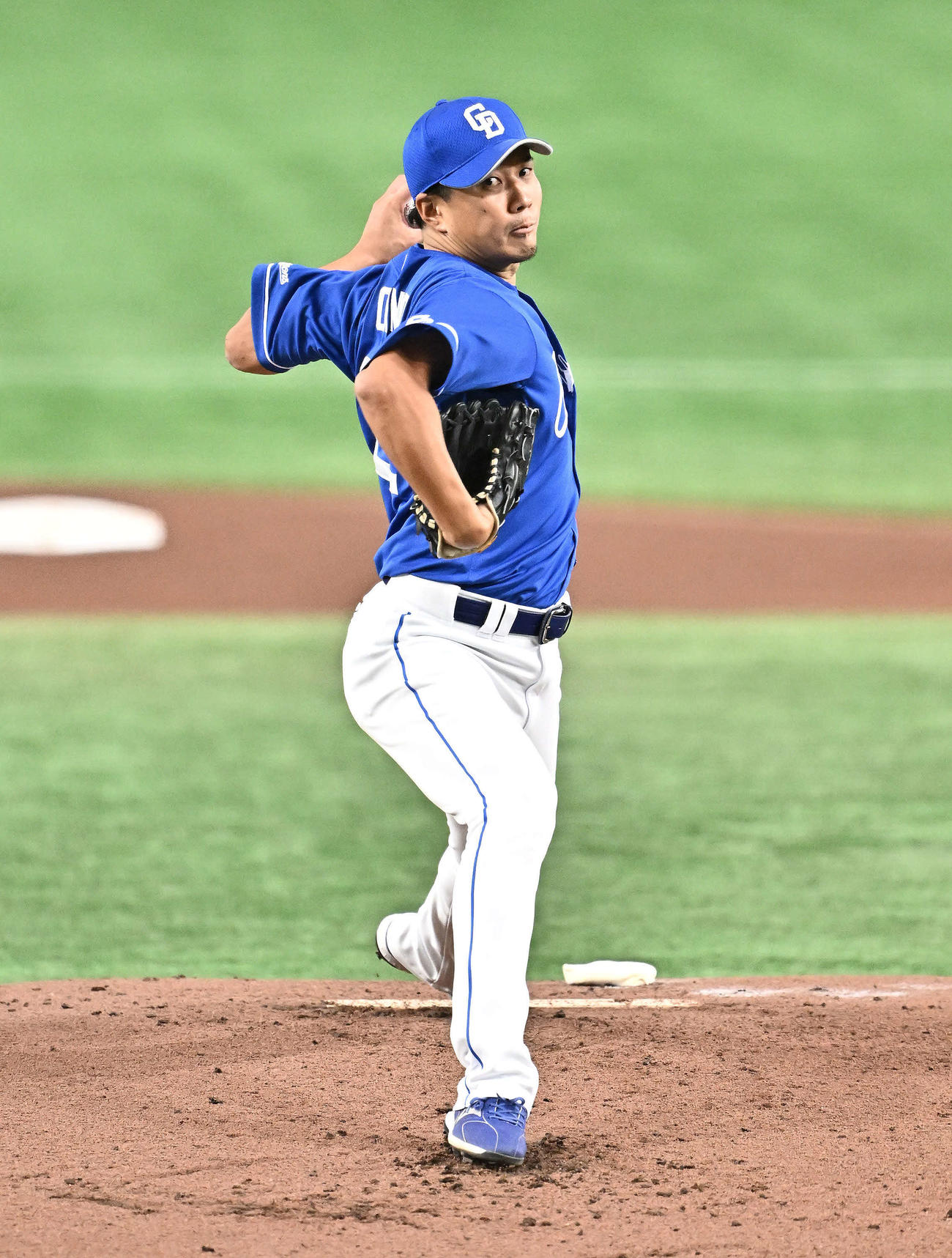 巨人対中日　中日先発の大野（撮影・滝沢徹郎）