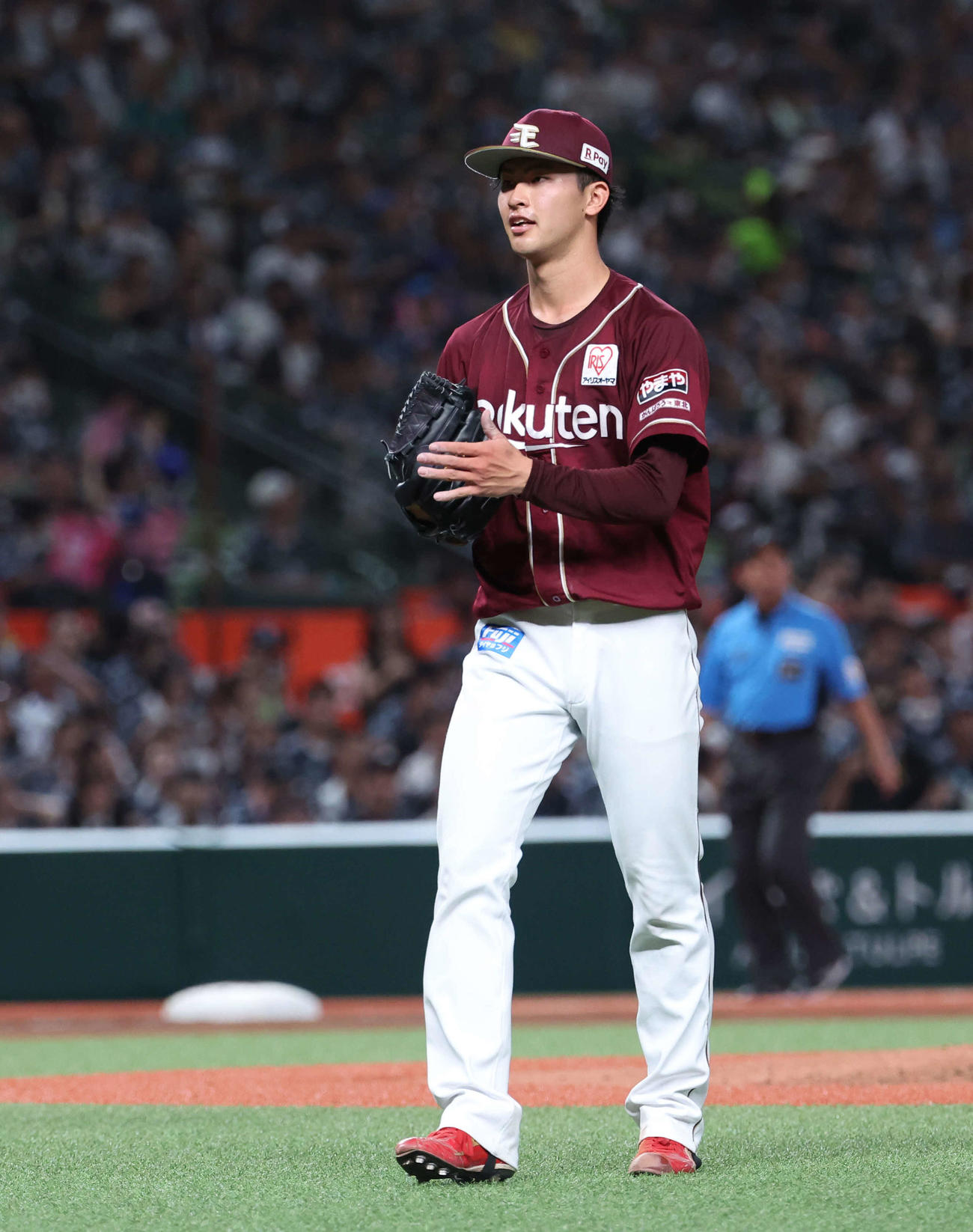 西武対楽天　5回裏を抑える古謝（撮影・河田真司）
