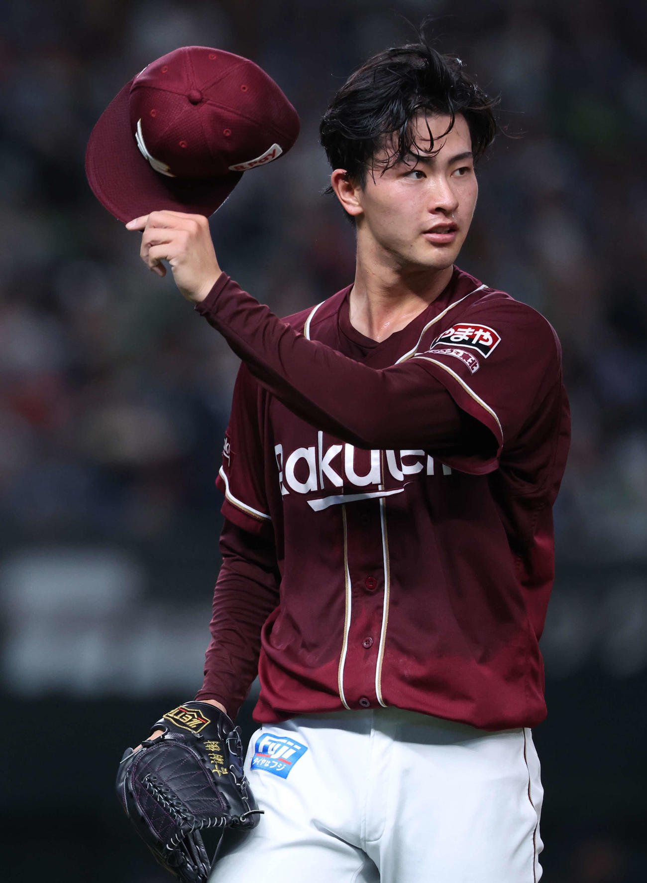 西武対楽天　3回裏を抑える古謝（撮影・河田真司）