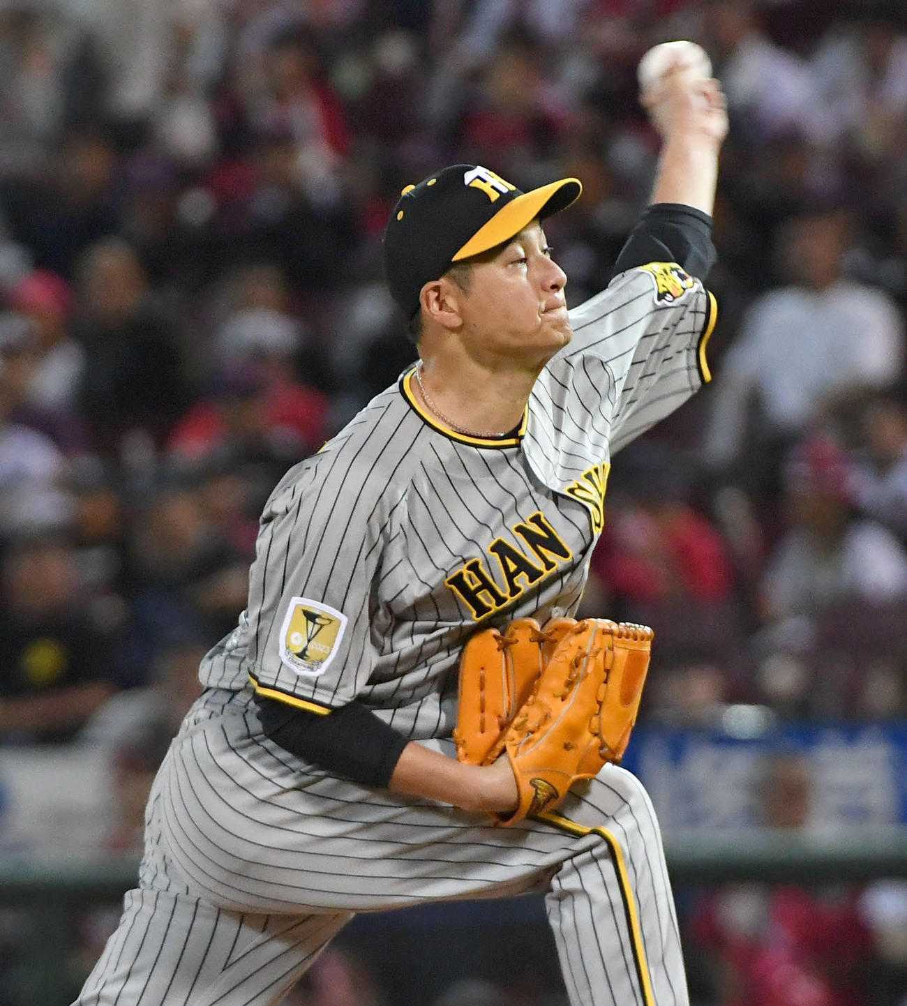 広島対阪神　力投する阪神先発の大竹（撮影・岩下翔太）