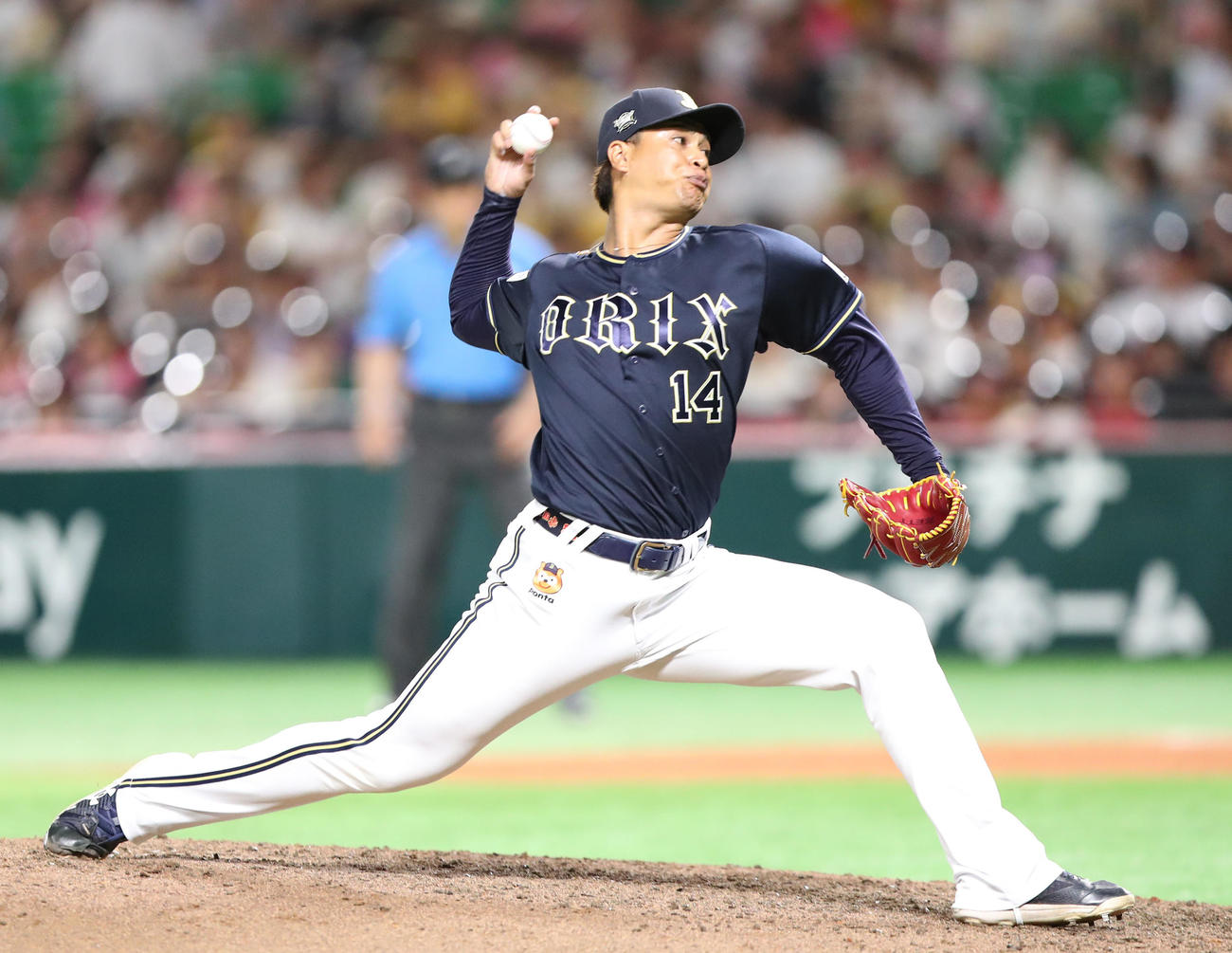 ソフトバンク対ロッテ　2番手で登板した宇田川（撮影・鬼束羽瑠菜）