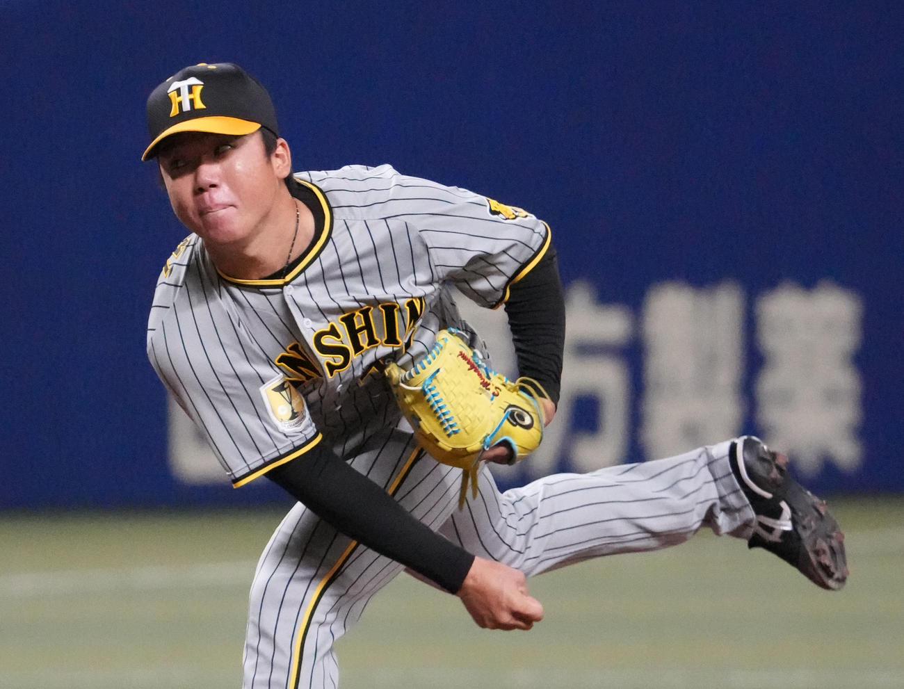 阪神村上頌樹（2024年8月17日撮影）