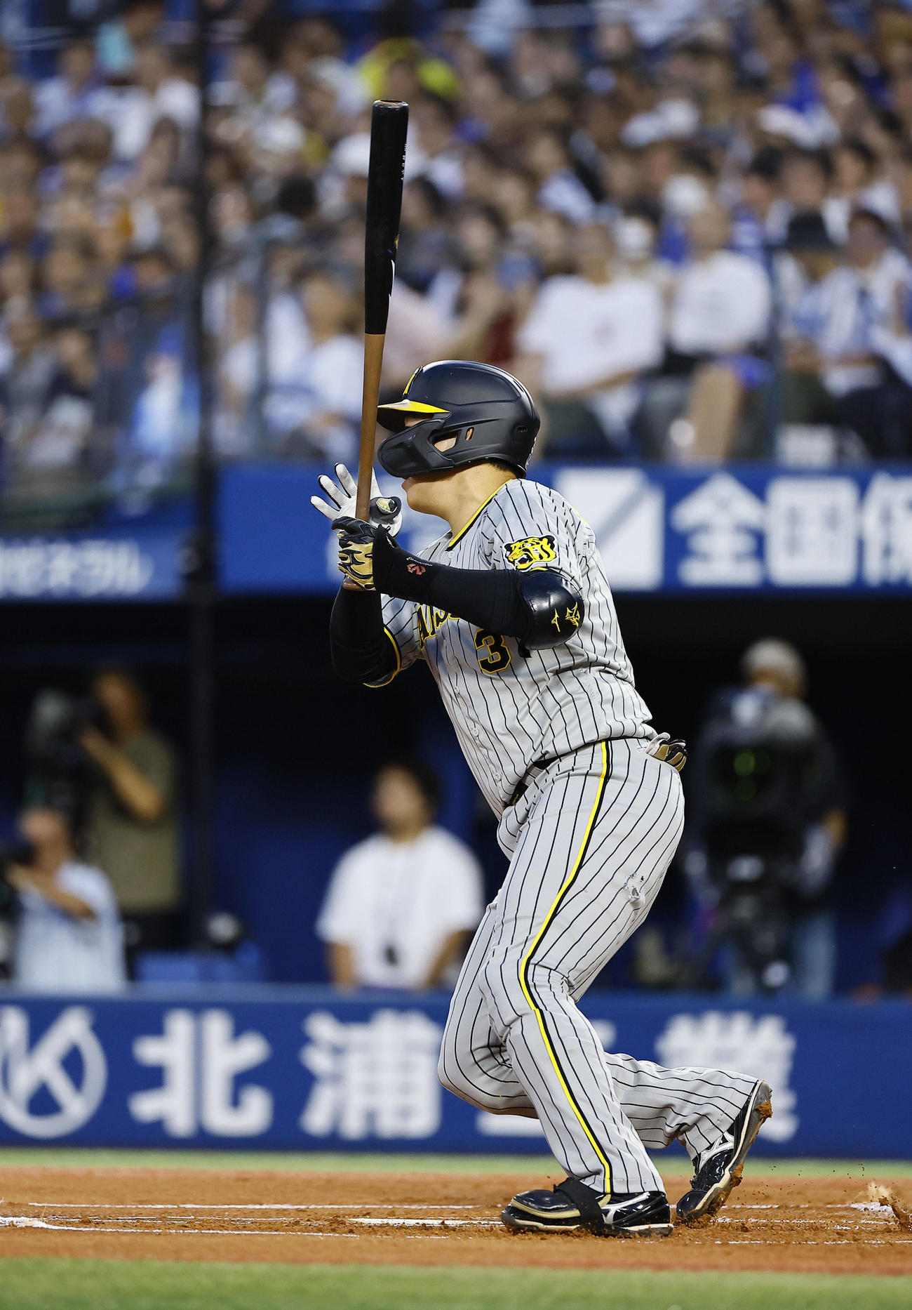 DeNA対阪神　1回表阪神2死二塁、大山は右前に適時打を放つ（撮影・藤尾明華）