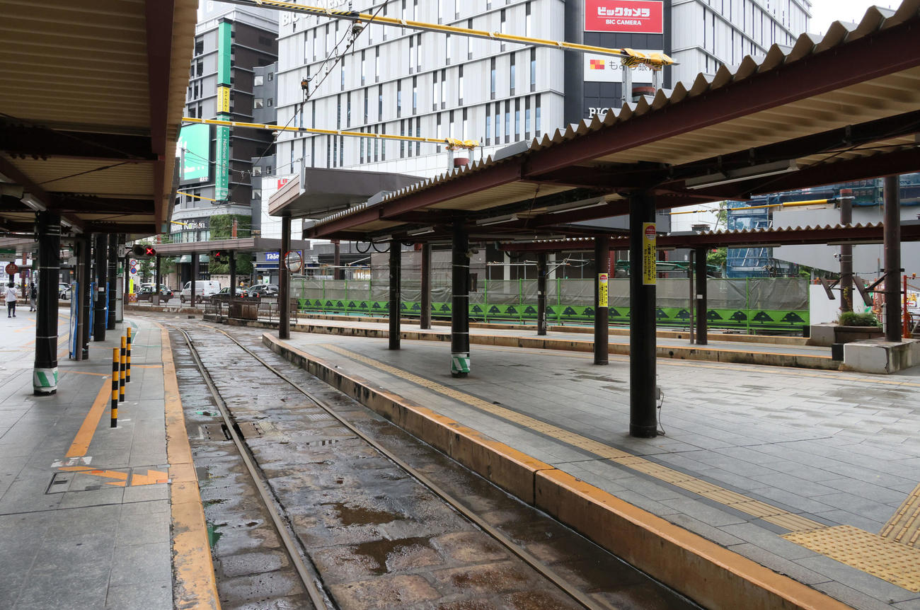 広島対阪神　台風10号のため、新幹線のほとんどや在来線がすべて運休した他、市内電車も運休（撮影・加藤孝規）