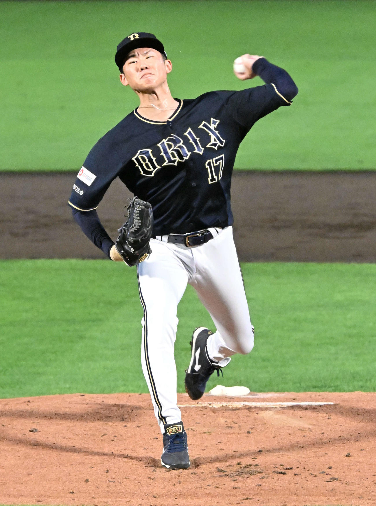 楽天対オリックス　楽天戦に先発したオリックス曽谷（撮影・千葉一成）