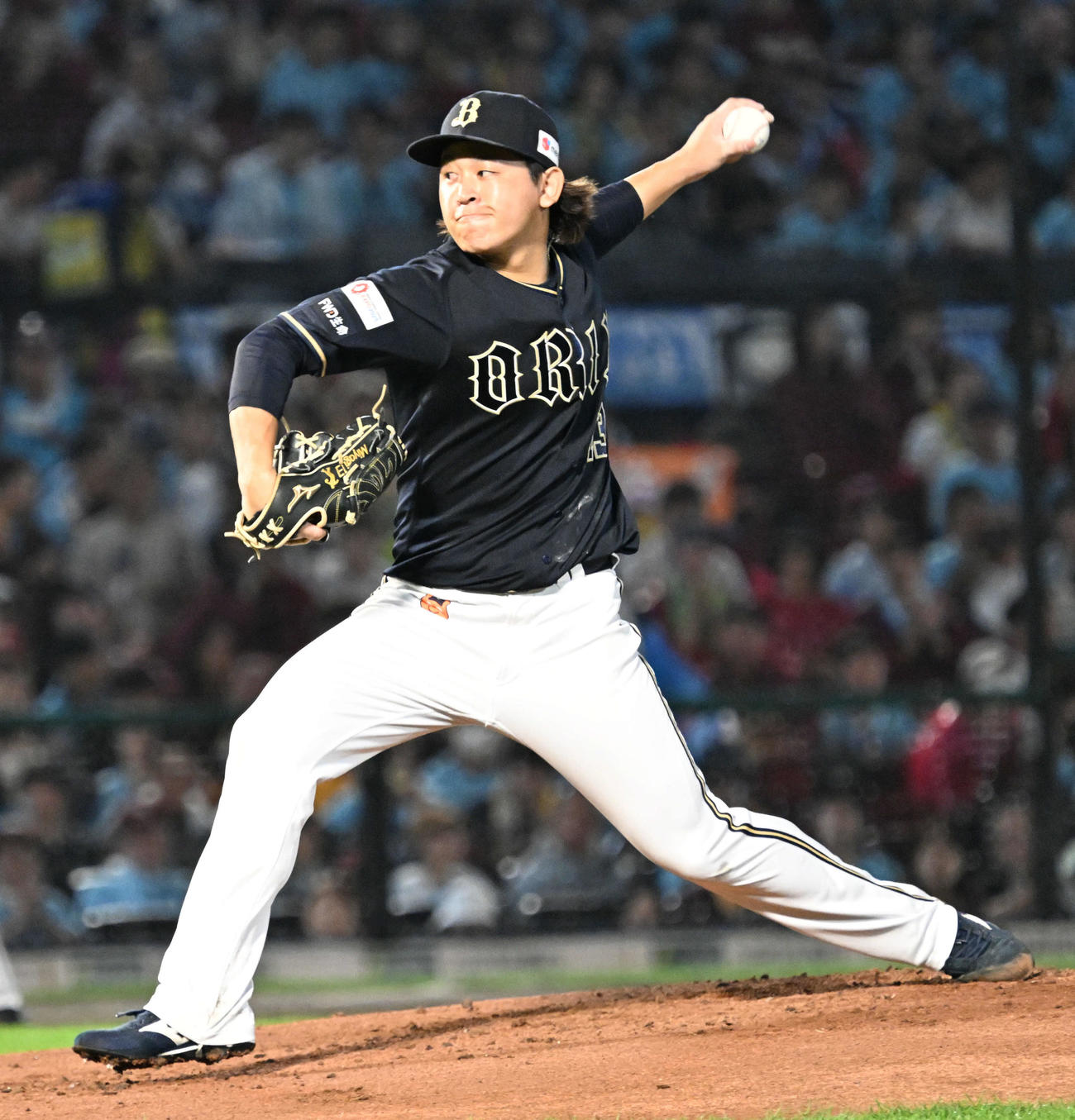 楽天対オリックス　力投するオリックス先発の宮城（撮影・千葉一成）
