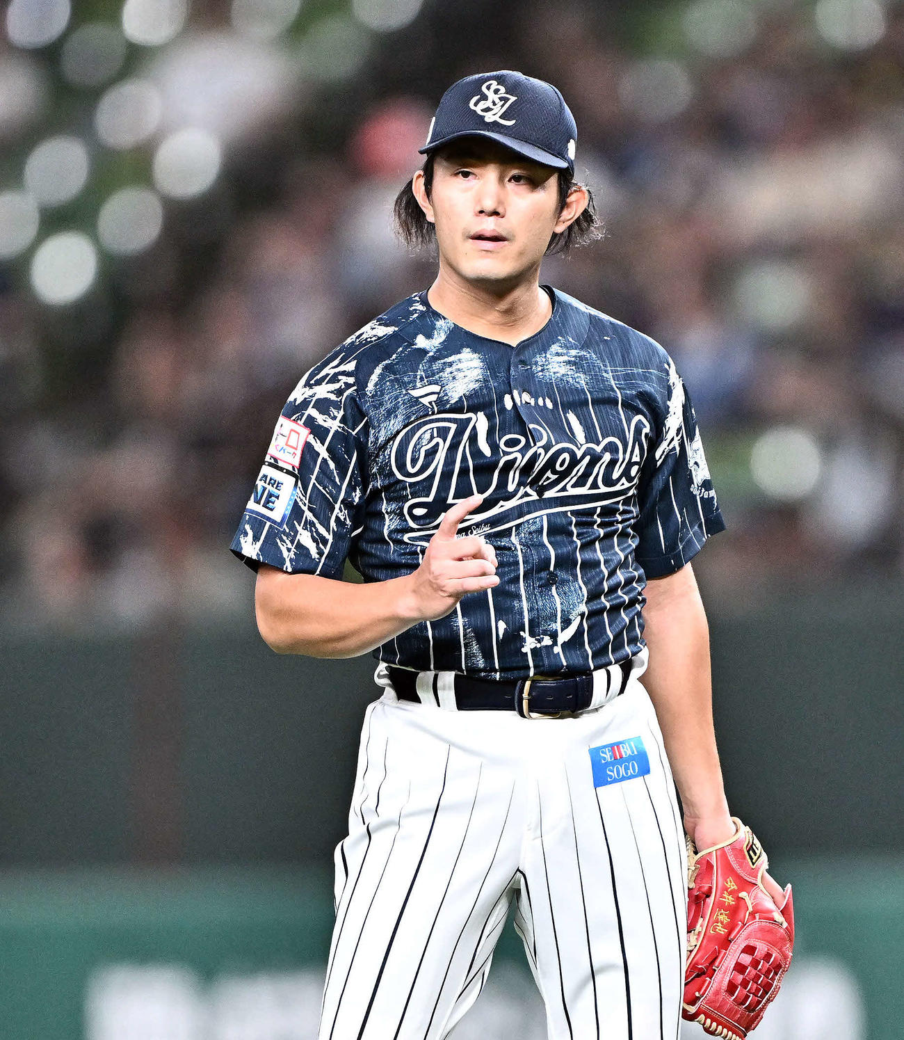 西武対日本ハム　引き締まった表情の西武先発の今井（撮影・滝沢徹郎）
