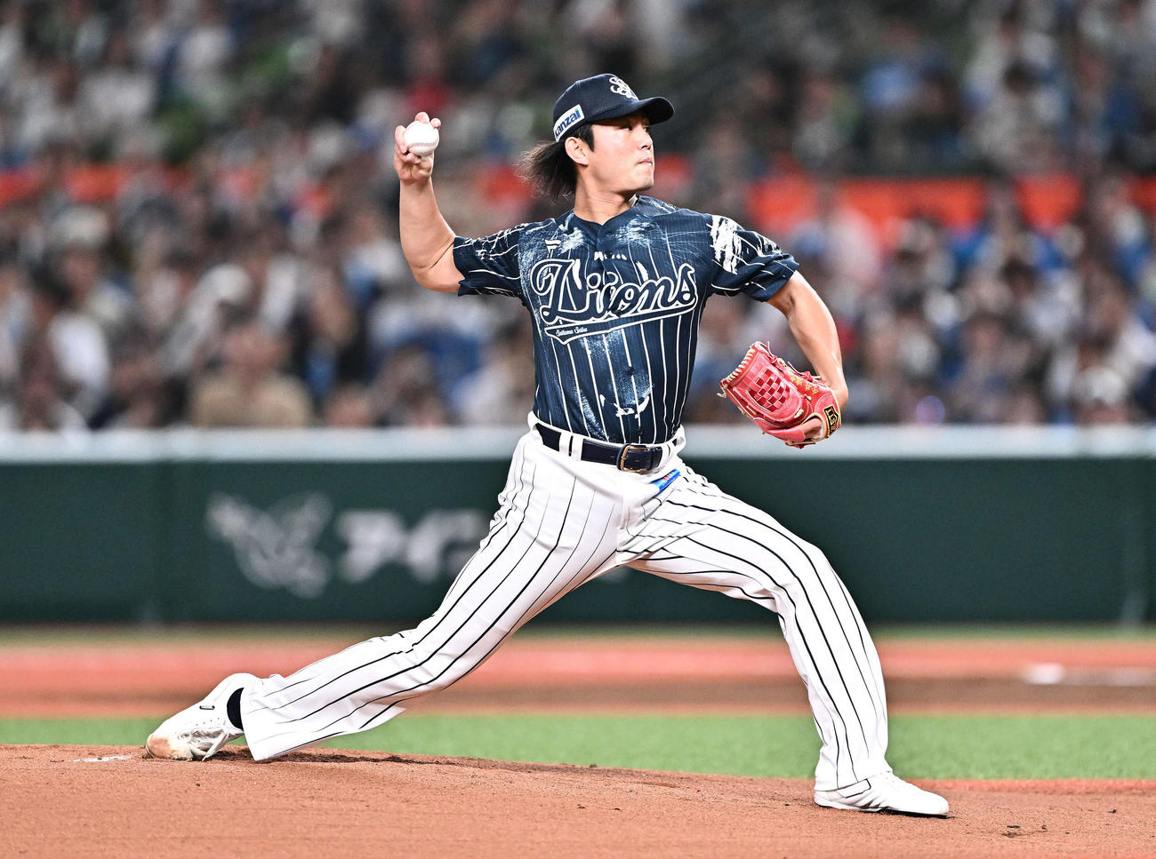 西武対日本ハム　力投する西武先発の今井（撮影・滝沢徹郎）