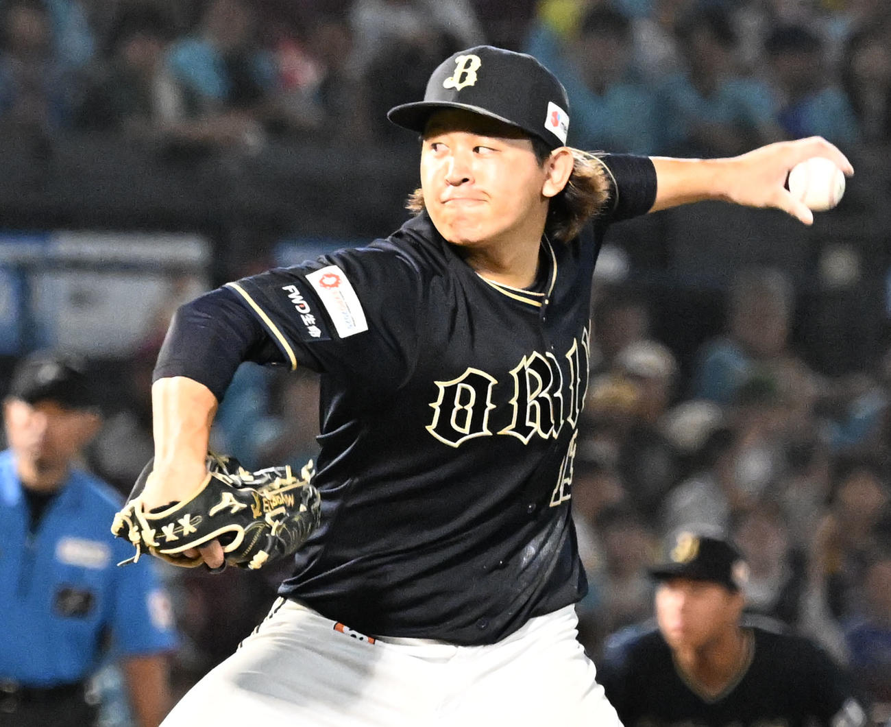 楽天対オリックス　8回5安打無失点で5勝目を挙げたオリックス宮城（撮影・千葉一成）