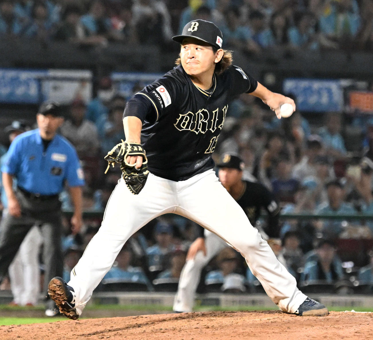 楽天対オリックス　8回5安打無失点で5勝目を挙げたオリックス宮城（撮影・千葉一成）
