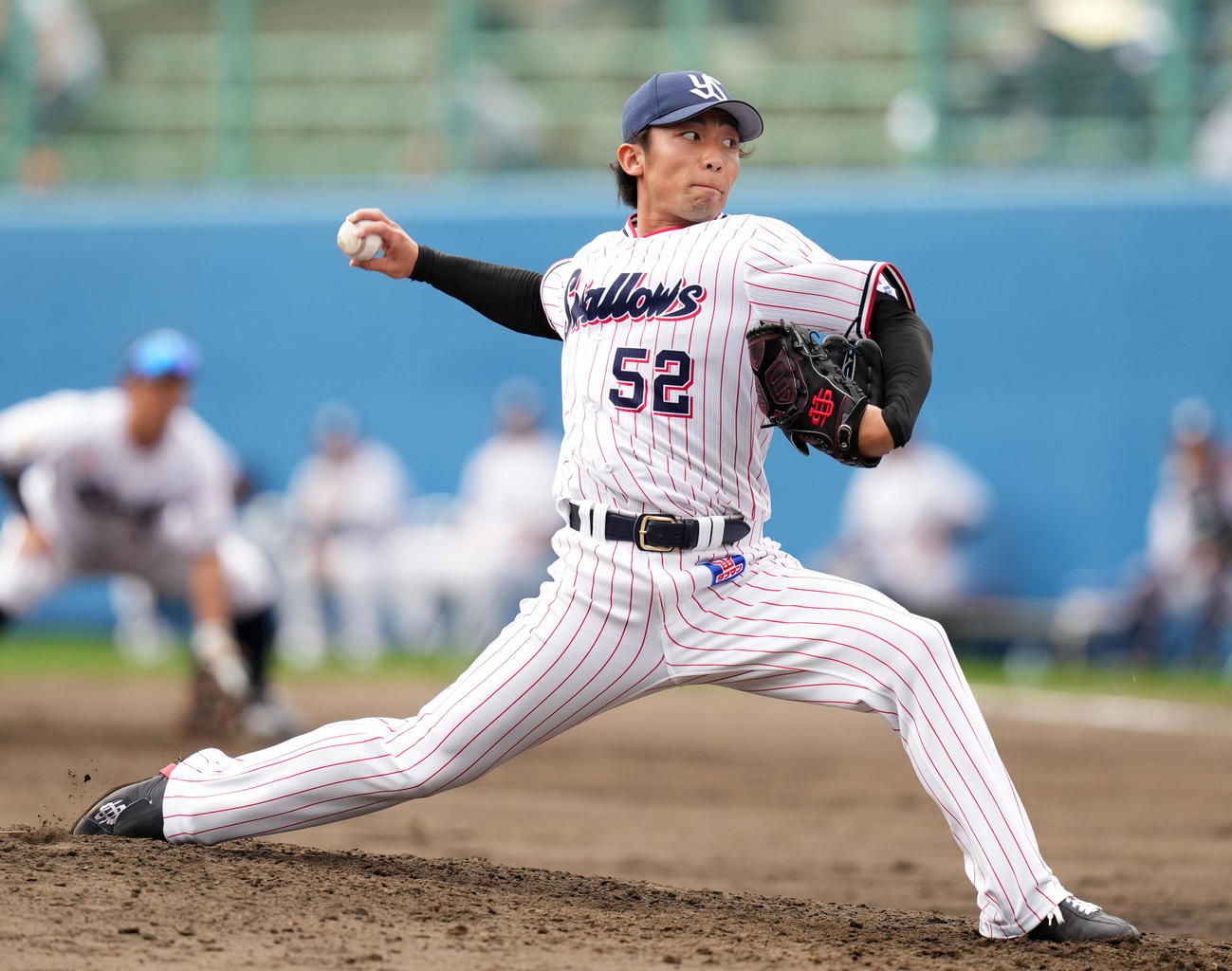 ヤクルト尾仲祐哉（2023年2月12日撮影）