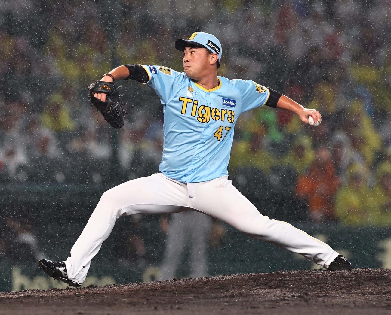阪神対巨人　阪神2番手の桐敷（撮影・上田博志）