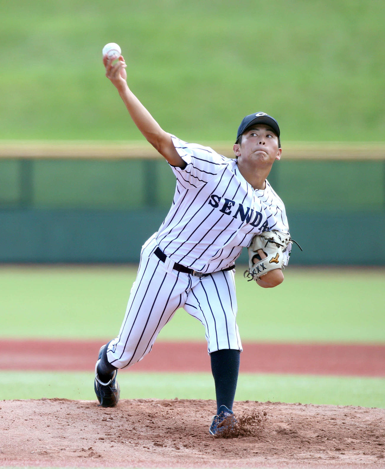 宮教大対仙台大　先発し7回11奪三振の無失点投球をみせた仙台大・佐藤幻（撮影・木村有優）