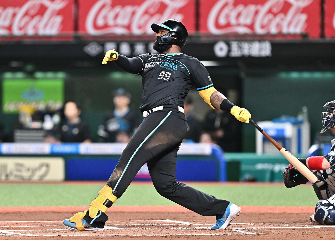 西武対日本ハム　6回表日本ハム無死、レイエスは中越えソロ本塁打を放つ（撮影・滝沢徹郎）