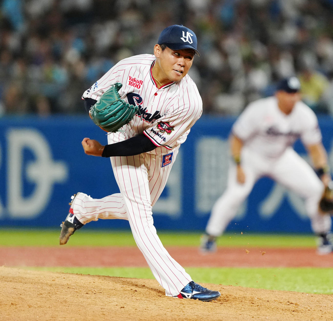 ヤクルト田口麗斗（2024年8月27日撮影）