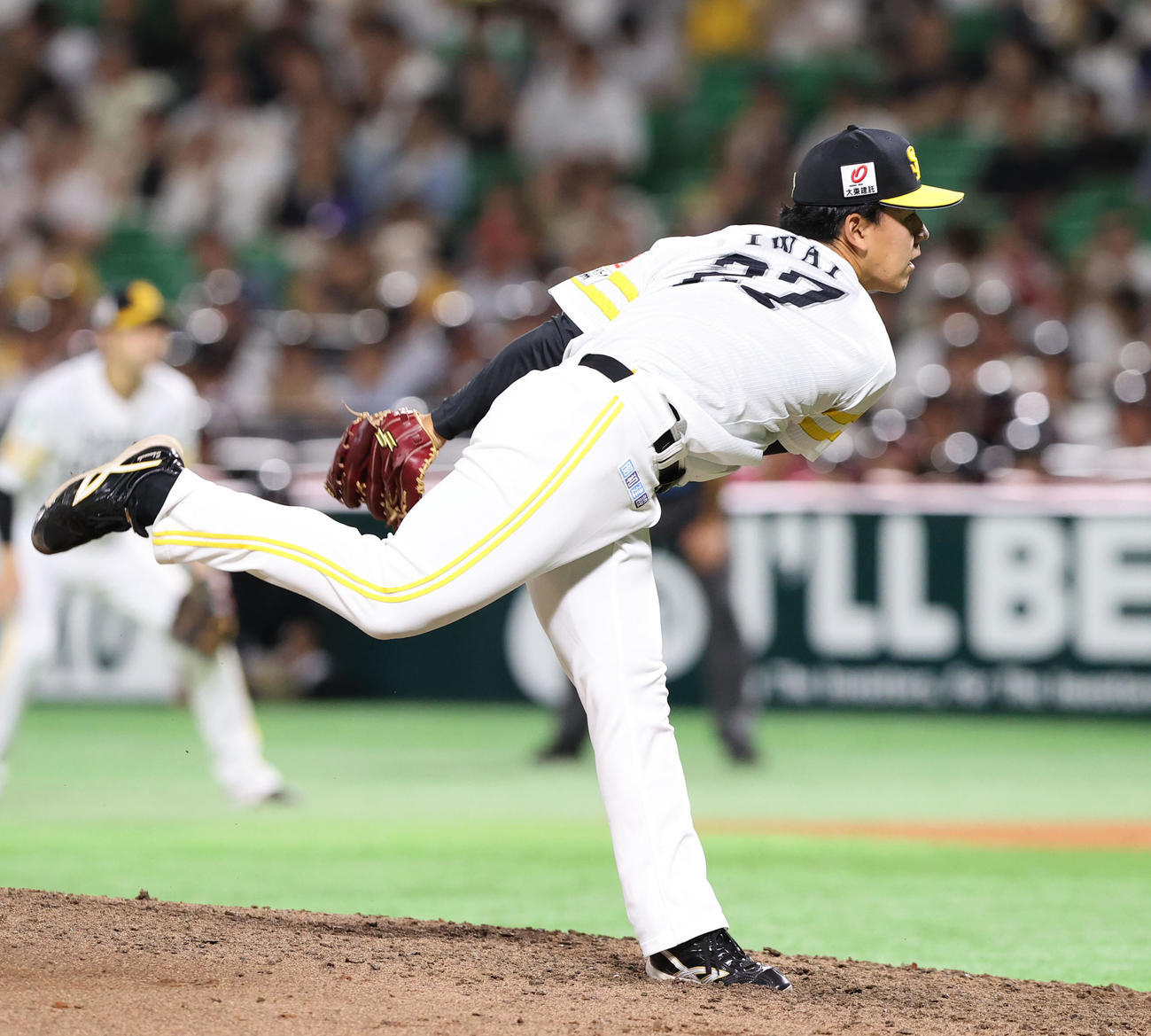 ソフトバンク対日本ハム　4番手で登板した岩井（撮影・鬼束羽瑠菜）
