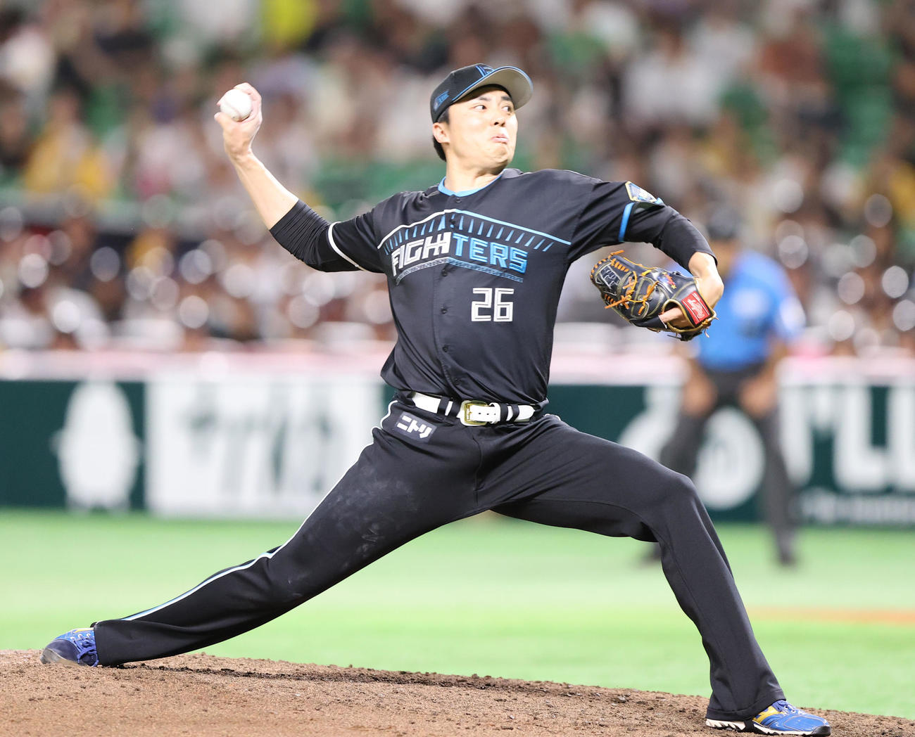ソフトバンク対日本ハム　3番手で登板した田中正（撮影・鬼束羽瑠菜）