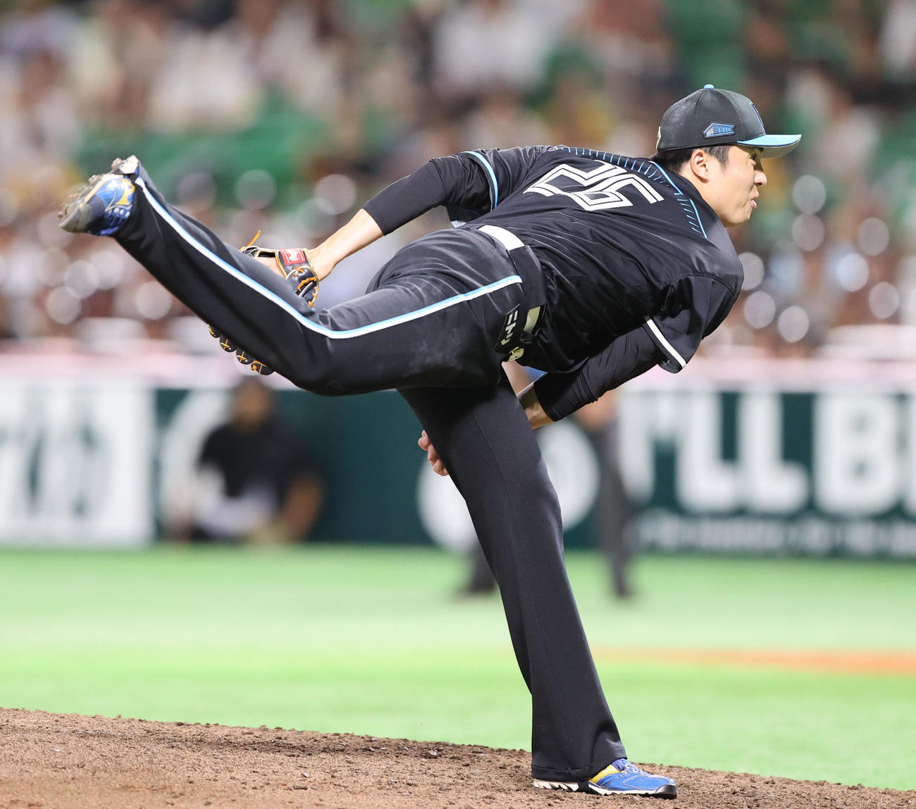 ソフトバンク対日本ハム　3番手で登板した田中正（撮影・鬼束羽瑠菜）