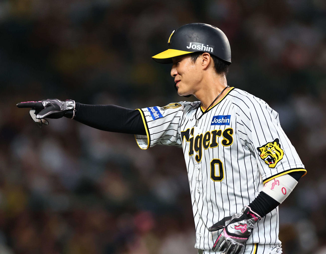 阪神対中日　2回裏阪神無死満塁、木浪は左前に先制2点適時打を放つ（撮影・上田博志）