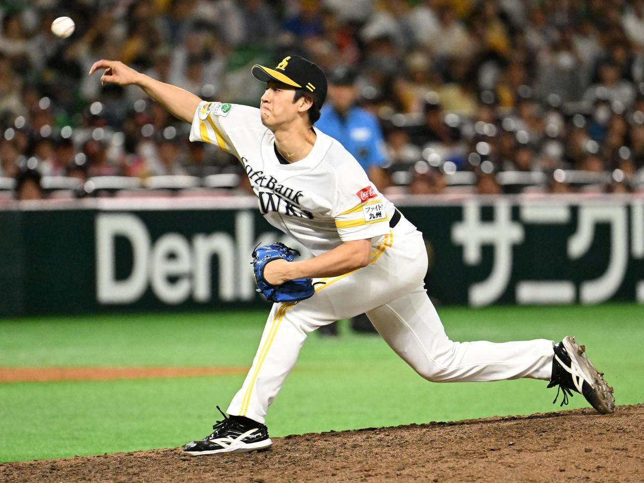 ソフトバンク対日本ハム　ソフトバンク五番投手・大山（撮影・林敢治）
