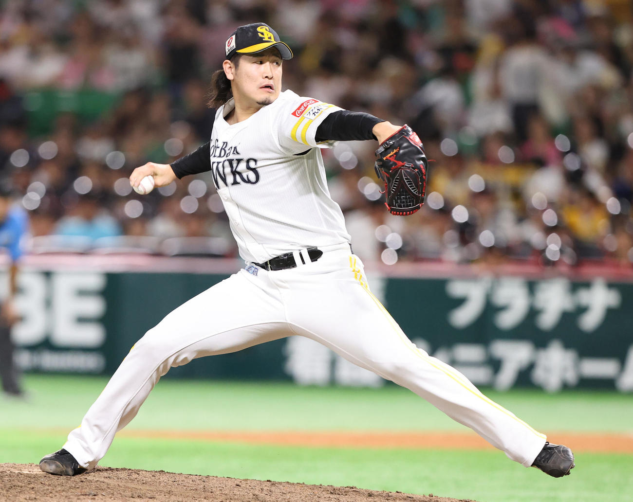 ソフトバンク対日本ハム　2番手で登板した杉山（撮影・鬼束羽瑠菜）