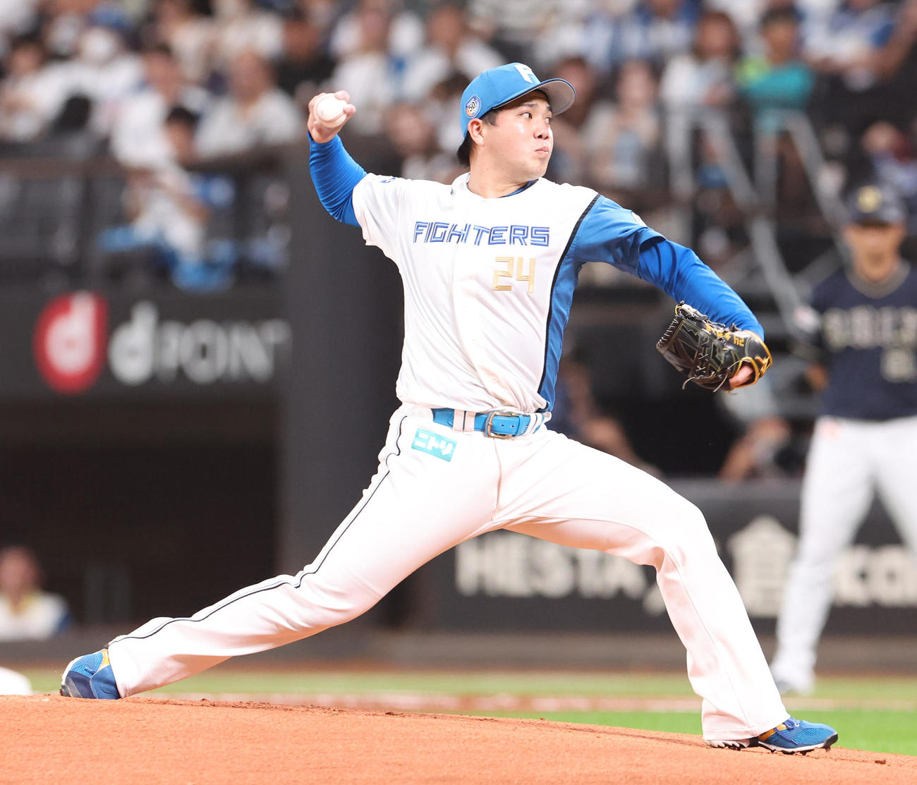 日本ハム対オリックス　日本ハム先発の金村（撮影・佐藤翔太）