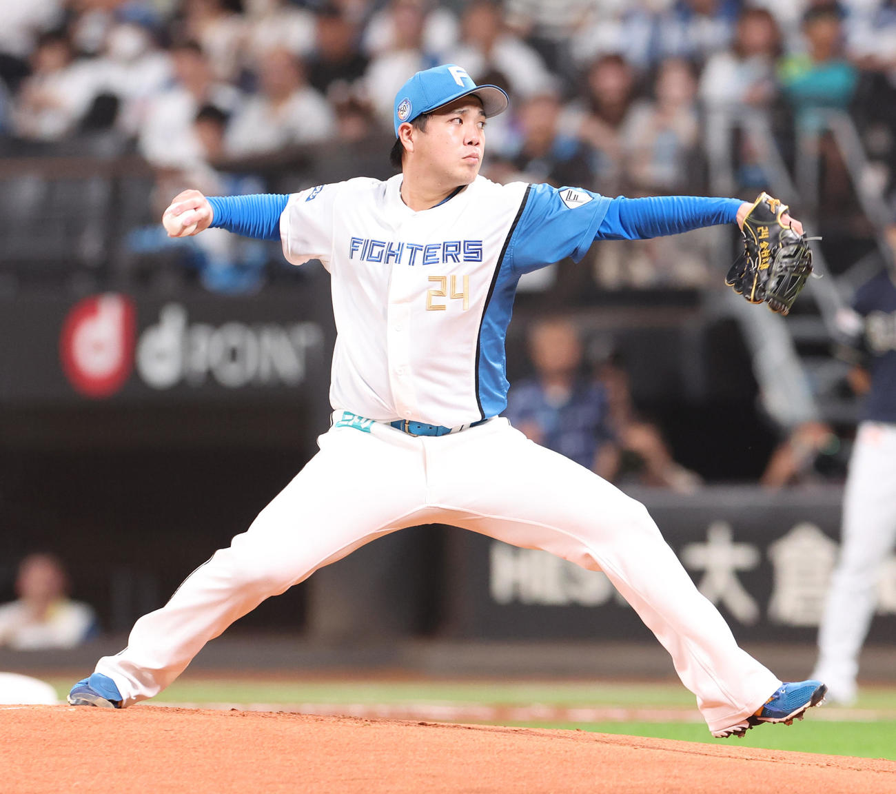 日本ハム対オリックス　日本ハム先発の金村（撮影・佐藤翔太）