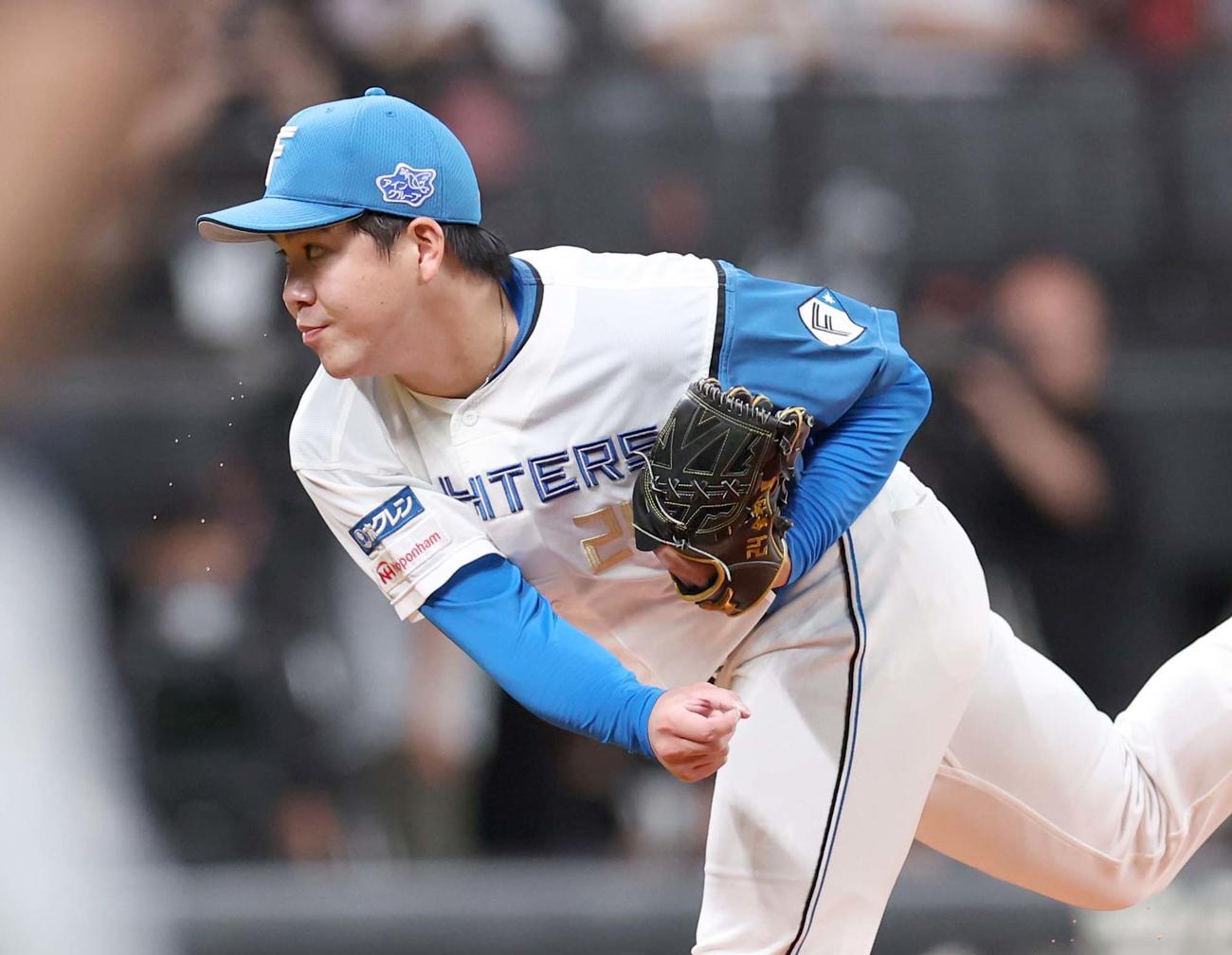 日本ハム対オリックス　日本ハム先発の金村（撮影・黒川智章）