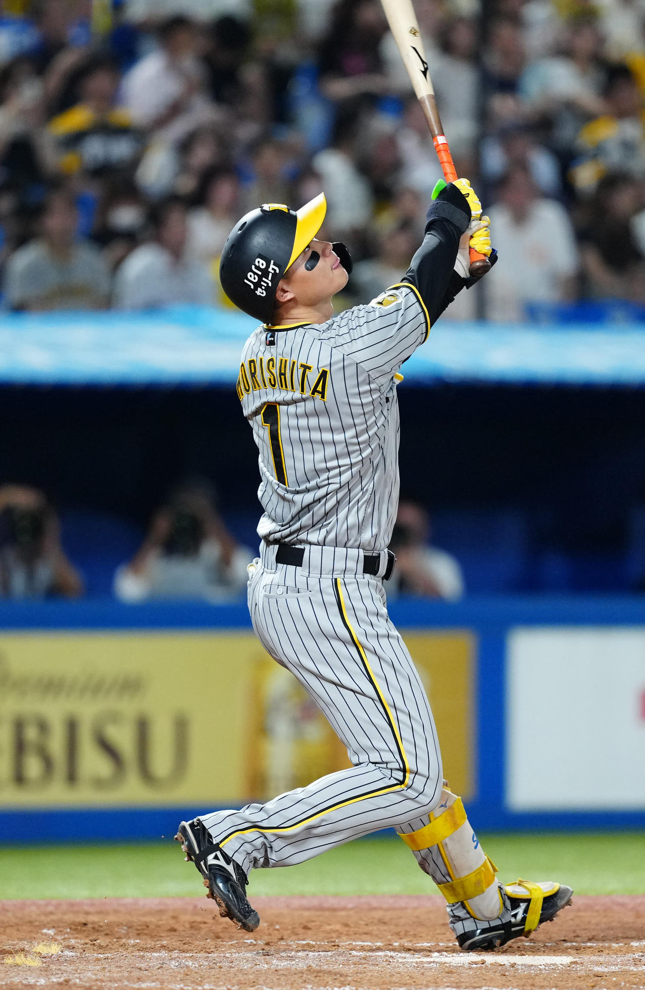ヤクルト対阪神　3回表阪神1死、二塁打を放つ森下（撮影・江口和貴）