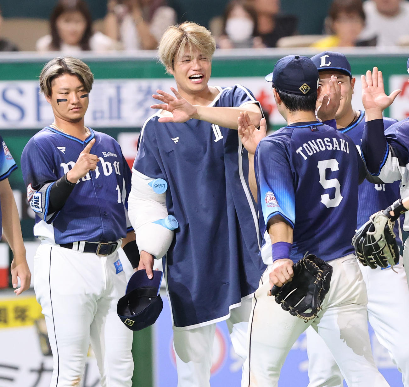 ソフトバンク対西武　8回に登板した甲斐野（撮影・梅根麻紀）