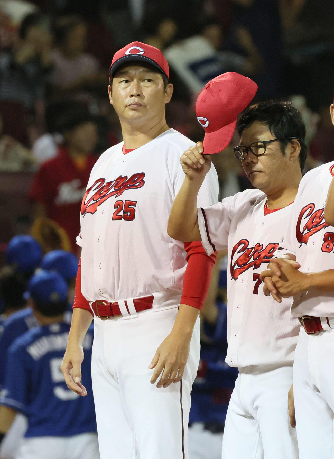広島対中日　敗れた新井監督（撮影・加藤孝規）