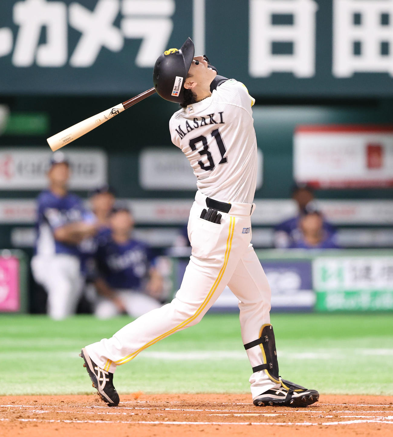 ソフトバンク対西武　1回裏ソフトバンク2死満塁、正木は一邪飛に終わる（撮影・梅根麻紀）