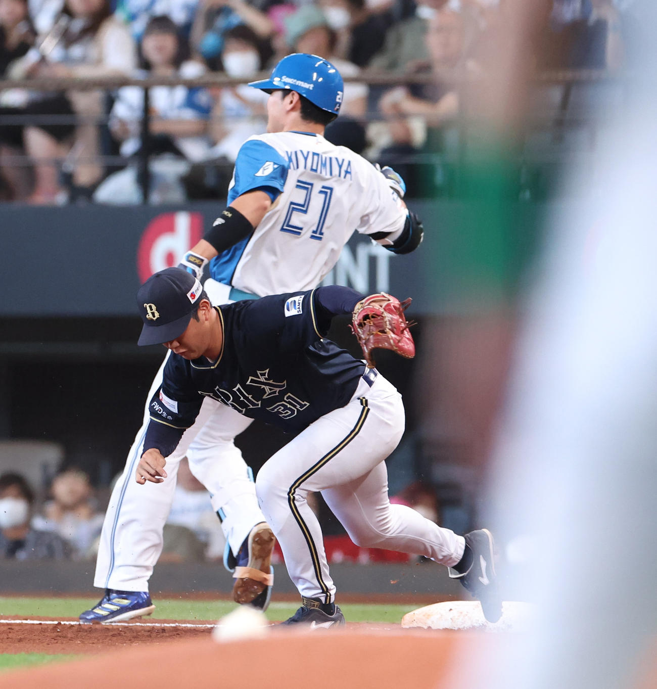日本ハム対オリックス　1回裏日本ハム2死、清宮は三ゴロに終わる（撮影・佐藤翔太）