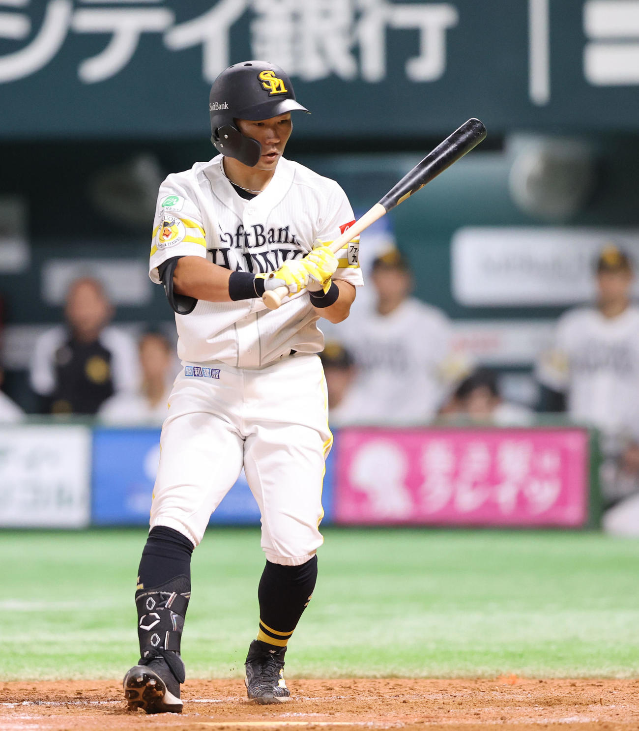ソフトバンク対西武　8回裏ソフトバンク1死、中村晃は見逃し三振に倒れる（撮影・鬼束羽瑠菜）